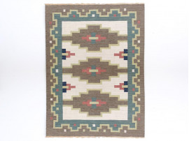 Tapis suèdois en laine tissé main. 240 x 180 cm.