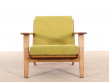 Mid century modern pair of armchairs model GE 290 by Hans Wegner for Getama. 