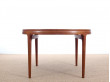 Table de repas scandinave ronde en teck extensible 4/10 pers.