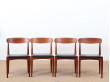 Mid century modern set of 4 Scandinavian teak chairs