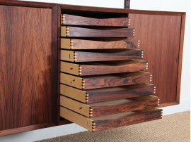 Mid-Century  modern Scandinavian wall system Cado in Rio rosewood