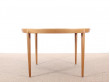 Mid-Century  modern  round dining table in oak by Erik Riisager-Hansen 4/10 seats.