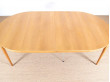 Mid-Century  modern  round dining table in oak by Erik Riisager-Hansen 4/10 seats.