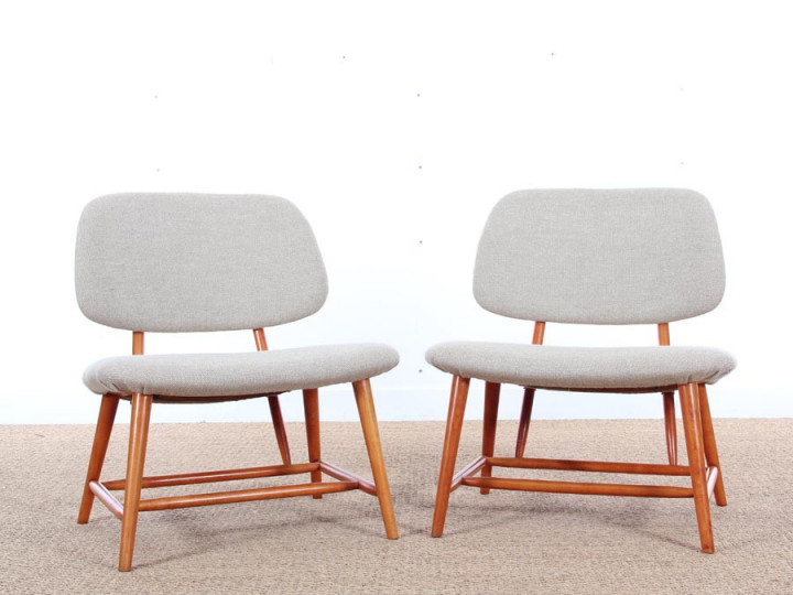 Mid-Century  modern  pair of TV chairs by  Alf Svensson