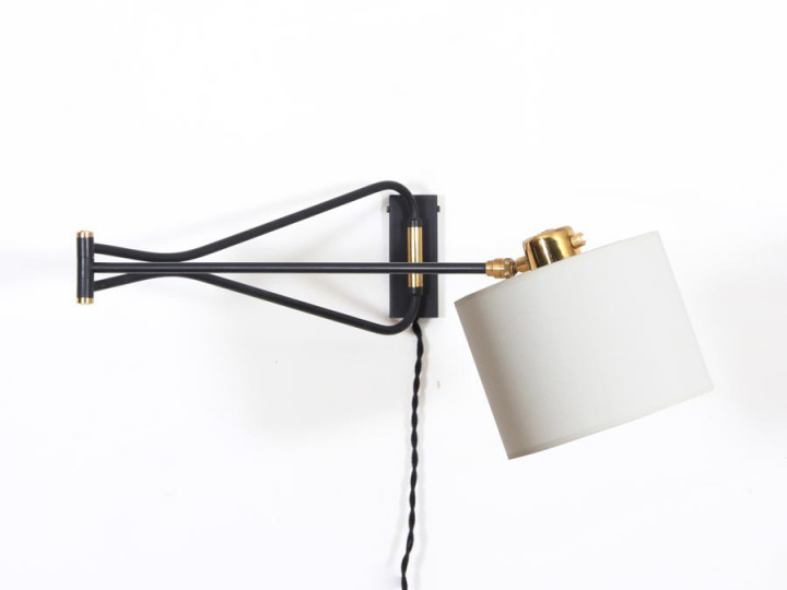 Mid modern french wall lamp by Rene Mathieu