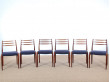 Suite de 6 chaises scandinaves en palissandre de Rio N° 78