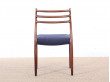 Suite de 6 chaises scandinaves en palissandre de Rio N° 78