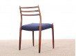 Suite de 6 chaises scandinaves en palissandre de Rio N° 78