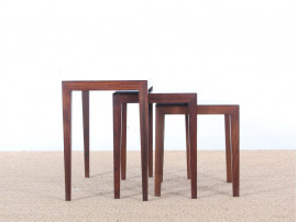 Mid-Century  modern  nesting tables in mahogany by Severin Hansen