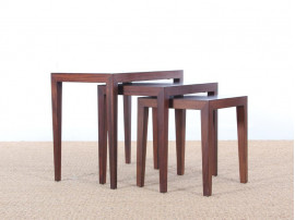 Mid-Century  modern  nesting tables in mahogany by Severin Hansen