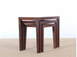 Mid-Century  modern  nesting tables in mahogany by Severin Hansen