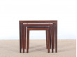 Mid-Century  modern  nesting tables in mahogany by Severin Hansen