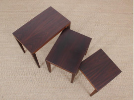 Tables gigognes scandinaves en acajou