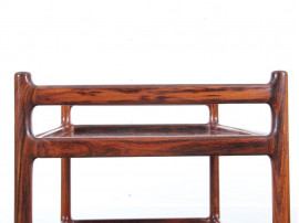 Table desserte roulante scandinave en palissandre de Rio