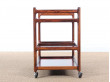 Scandinavian service trolley in rosewood 