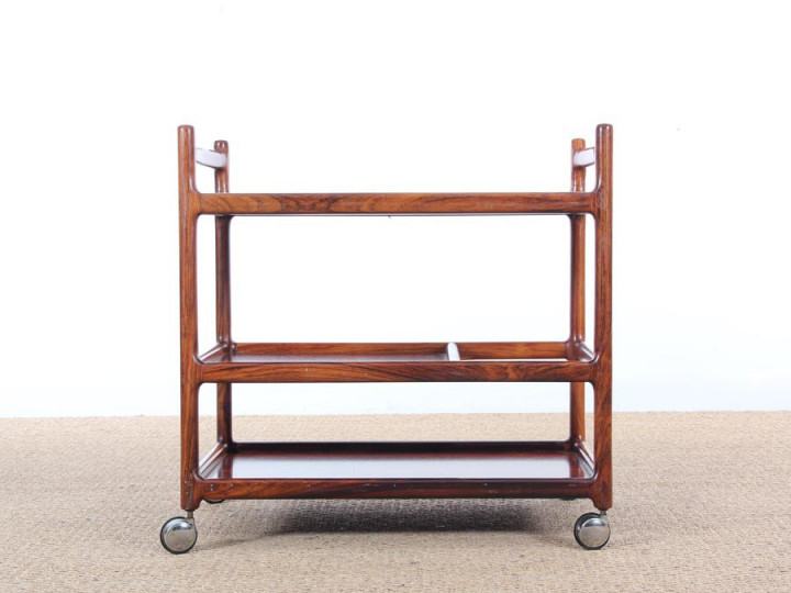 Scandinavian service trolley in rosewood 