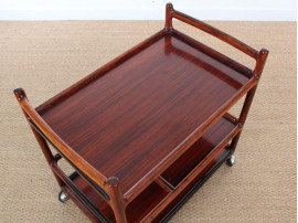 Scandinavian service trolley in rosewood 