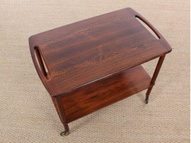 Danish mid-century modern serving cart in teak