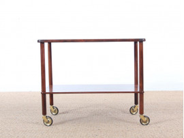 Danish mid-century modern serving cart in teak