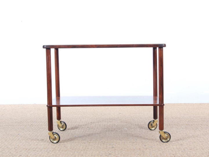 Danish mid-century modern serving cart in teak