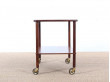 Danish mid-century modern serving cart in teak