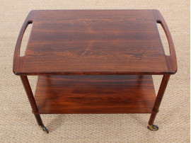 Danish mid-century modern serving cart in teak