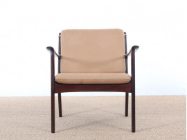 Pair of mahogany scandinavian armchairs