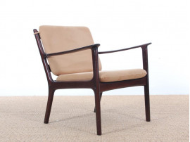 Pair of mahogany scandinavian armchairs