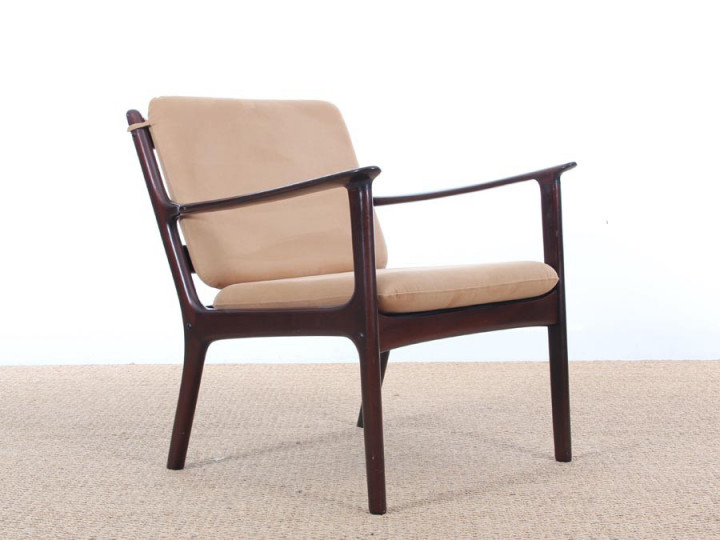 Pair of mahogany scandinavian armchairs