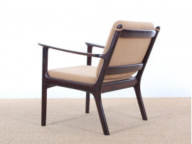 Pair of mahogany scandinavian armchairs