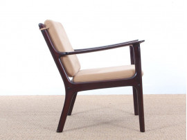 Pair of mahogany scandinavian armchairs