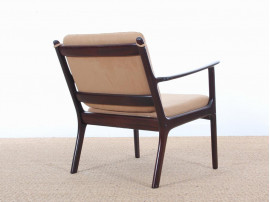 Pair of mahogany scandinavian armchairs