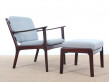 Mid-Century Modern Danish foot rest in mahogany for  lounge chair  model PJ 112 by Ole Wanscher