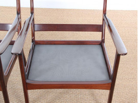 Mid-Century Modern Danish  lounge chair in mahogany model PJ 112 by Ole Wanscher