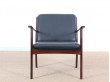 Mid-Century Modern Danish  lounge chair in mahogany model PJ 112 by Ole Wanscher