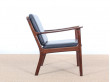 Mid-Century Modern Danish  lounge chair in mahogany model PJ 112 by Ole Wanscher