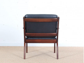 Mid-Century Modern Danish  lounge chair in mahogany model PJ 112 by Ole Wanscher