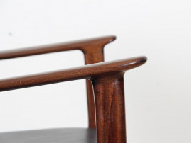 Mid-Century Modern Danish  lounge chair in mahogany model PJ 112 by Ole Wanscher