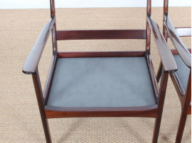 Mid-Century Modern Danish  lounge chair in mahogany model PJ 112 by Ole Wanscher