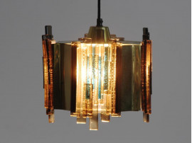 Mid-Century Modern scandinavian pendant lamp in glass by Carl Fagerlund