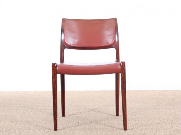 Mid-Century danish set of 6 chairs in Rio rosewood by Niels Møller