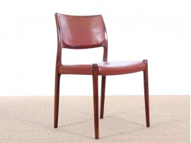 Mid-Century danish set of 6 chairs in Rio rosewood by Niels Møller