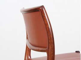 Mid-Century danish set of 6 chairs in Rio rosewood by Niels Møller