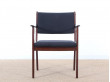 Mid-Century  modern  pair of arm chairs in mahogany model PJ-412 by Ole Wanscher