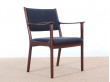 Mid-Century  modern  pair of arm chairs in mahogany model PJ-412 by Ole Wanscher