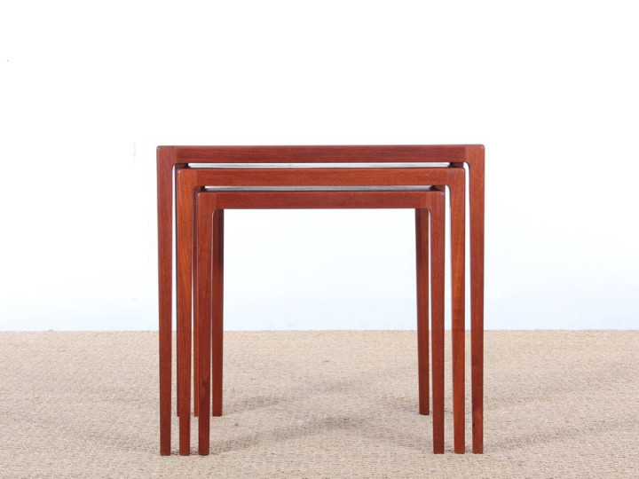 Mid-Century danish nesting tables in teak by Eske Kristensen for Ludvig Pontoppidan