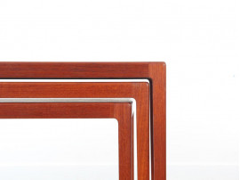 Mid-Century danish nesting tables in teak by Eske Kristensen for Ludvig Pontoppidan