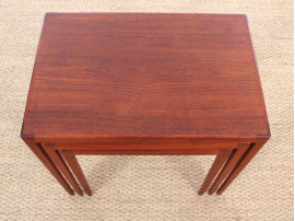 Mid-Century danish nesting tables in teak by Eske Kristensen for Ludvig Pontoppidan