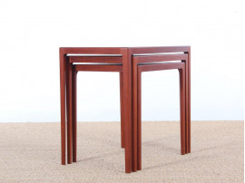 Mid-Century danish nesting tables in teak by Eske Kristensen for Ludvig Pontoppidan