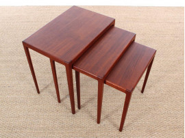 Mid-Century danish nesting tables in teak by Eske Kristensen for Ludvig Pontoppidan